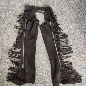 Authentic Leather Brown Suede Fringe Chaps KENZIE brand